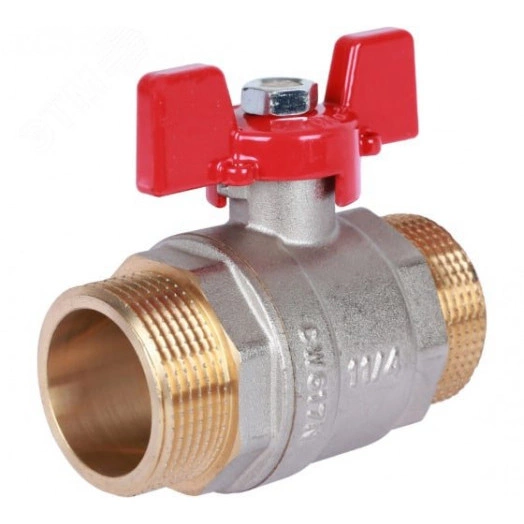 Кран шаровой 1 1/4 НР/НР, ручка бабочка