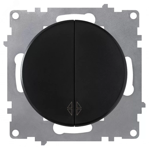 Переключатель двойной, цвет чёрный (серия Florence)