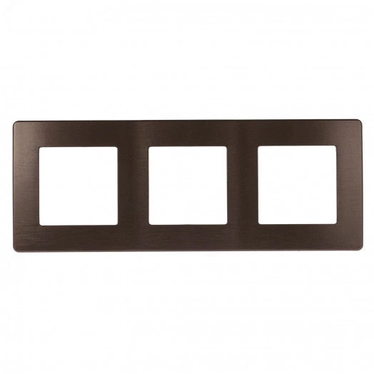 Рамка для розеток и выключателей Серия 12 12-5103-13 на 3 поста, Сатин, бронза