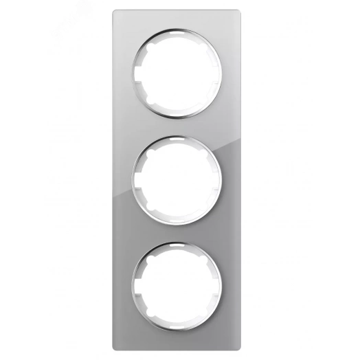 Рамка вертикальная стеклянная тройная, цвет серый