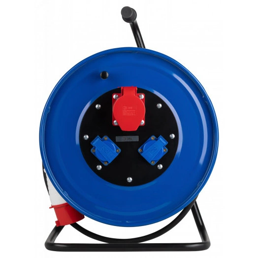 Удлинитель силовой IND380-RM-3e-5x4-50m-IP44 380В на катушке 3 розетки 1xCEE 5P/2xSCHUKO 50м КГ 5х4 32A IP44