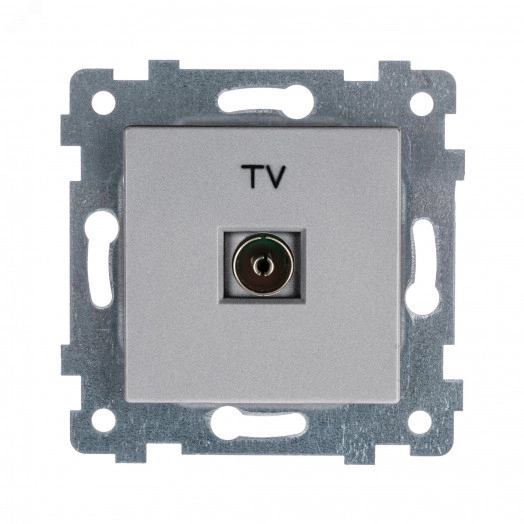 Аксиома  Механизм розетки низковольтной ТВ скрытой установки РТВ1-460 Алюминий