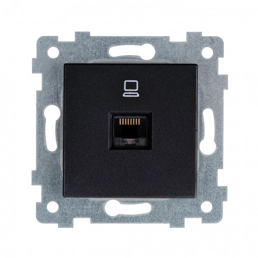 Аксиома  Механизм розетки низковольтной ПК скрытой установки РК1-458 Антрацит