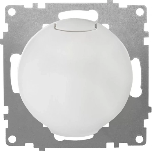 Розетка с крышкой, с заземлением, винтовые контакты, цвет белый (серия Florence)