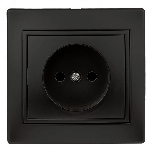 Розетка 2P, 16А-250В, IP20, СУ, Plano, антрацит (10/200/2400)1-201-05 Intro