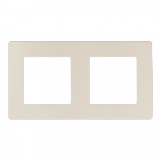 Рамка для розеток и выключателей Серия 12 12-5102-02 на 2 поста, Сатин, слоновая кость