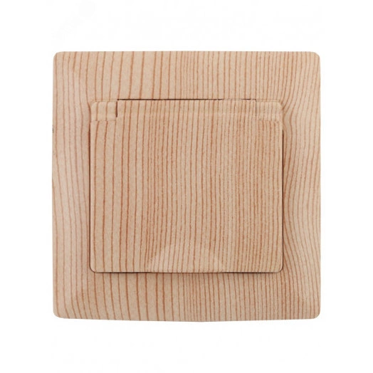 Розетка Intro Solo 4-207-11 с заземлением 2P+E Schuko с крышкой шторками, 16А-250В, IP20, СУ, сосна