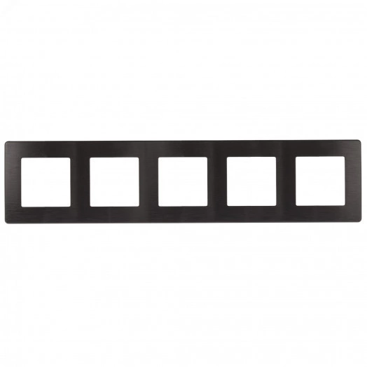 Рамка для розеток и выключателей Серия 12 12-5105-05 на 5 постов, Сатин, антрацит