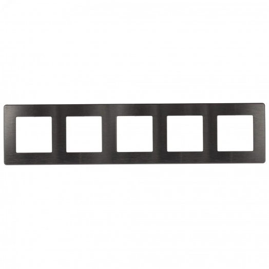 Рамка для розеток и выключателей Серия 12 12-5105-12 на 5 постов, Сатин, графит