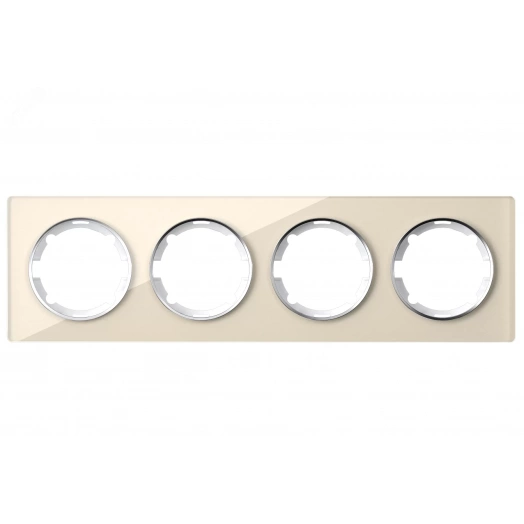 Рамка горизонтальная стеклянная на 4 прибора, цвет бежевый