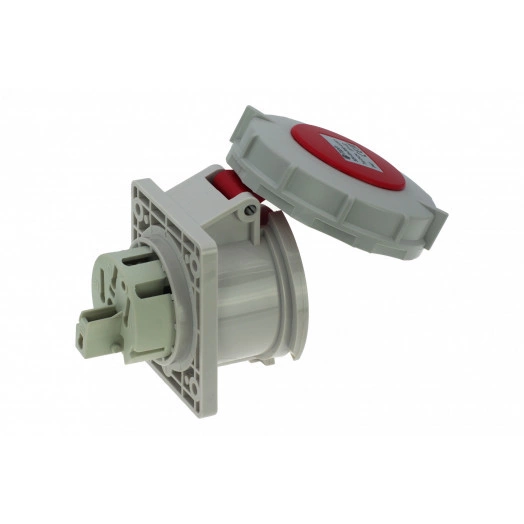 Розетка встраиваемая 32A/400V/3P+E/IP67, фланец 75x85