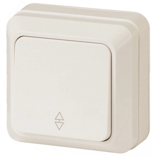 Переключатель Intro Quadro 2-103-02 одноклавишный 10А-250В, IP20, ОУ, Quadro, слоновая кость