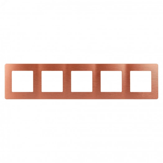 Рамка для розеток и выключателей Серия 12 12-5105-14 на 5 постов, Сатин, медь