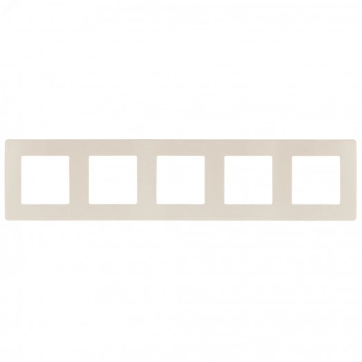 Рамка для розеток и выключателей Серия 12 12-5105-02 на 5 постов, Сатин, слоновая кость