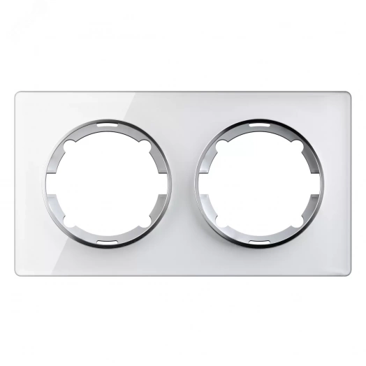 Рамка горизонтальная стеклянная двойная, цвет белый