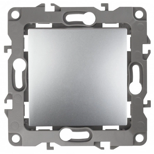 Кнопка, 10АХ-250В, Эра12, алюминий 12-1111-03