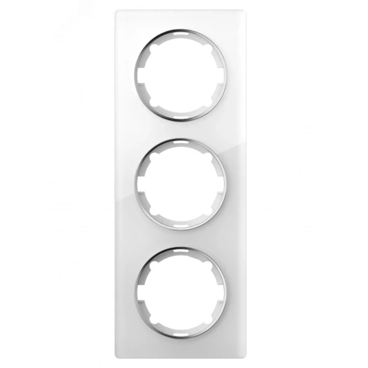 Рамка вертикальная стеклянная тройная, цвет белый