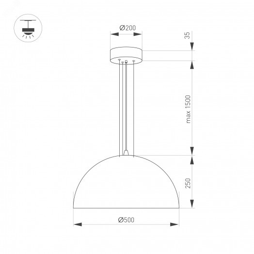 Светильник SP-RESTO-HANG-R500-30W Warm3000 (WH, 100 deg, 230V) (IP20 металл, 3 года)