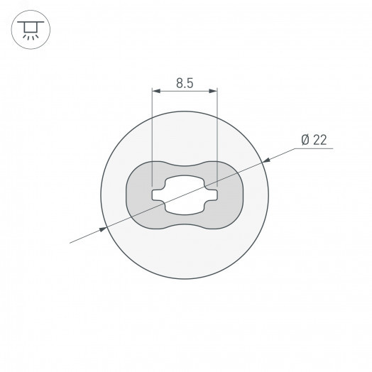 Силиконовый профиль WPH-FLEX-D22-360deg-S8-5m WHITE (Arlight, Силикон)