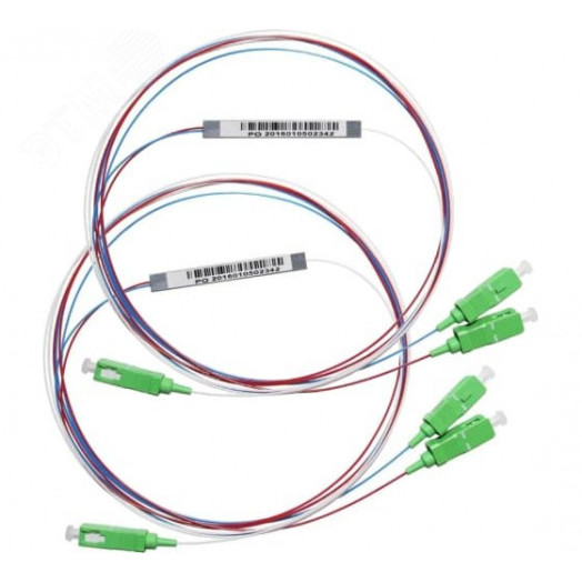 Сплиттер оптический PLС сплиттер 1х2. 0.9 мм гильза. SC/APC (1 уп. - 2шт.)