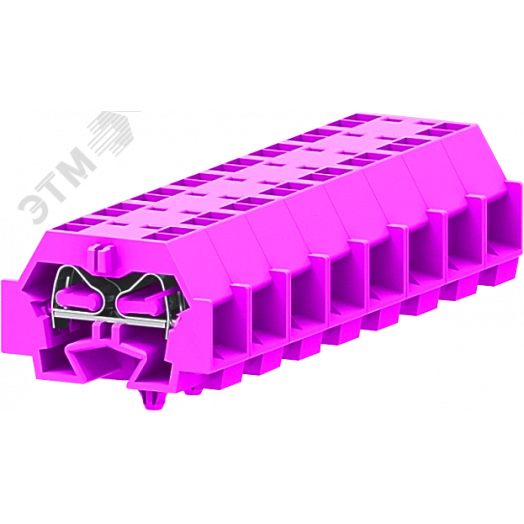 Клемма TB 2-2 с бок. подключ. с защелк. ножками, розовая