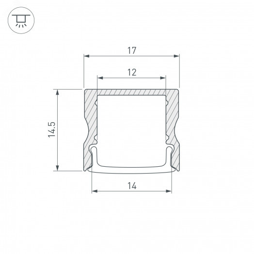 Профиль LINE-1715-2000 ANOD BLACK (Алюминий)