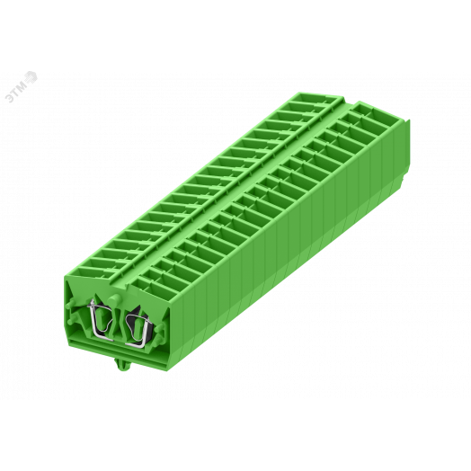 Клемма TB 1-1 бок. подключение с защелк.ножками, сечение 2,5 мм. кв., зеленый.