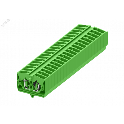 Клемма TB 1-1 бок. подключение с защелк.ножками, сечение 2,5 мм. кв., зеленый.