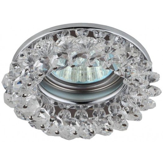 Светильник DK16 CH/WH декор "круглый с мелкими хрусталиками" хром/прозр. ЭРА C0044737