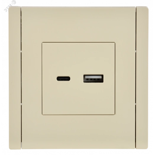 FORTE&PIANO Розетка USB A+C 18Вт FP451 ваниль IEK