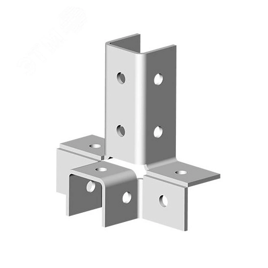 Угловой соединитель 4 профилей 3D, толщ. 4,0 мм, гальван. цинк