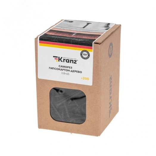 Саморез гипсокартон-дерево 3,8х65, короб (200 шт/уп)