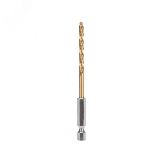 Сверло по металлу, 4 мм, Р6М5, ТИТАН, шестигранный хвостовик (1 шт. в упаковке) DIN 338
