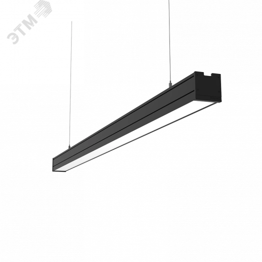 Светильник светодиодный Mercury Pro подвесной 34 Вт 4000 К 1010х65х65 мм IP54 RAL9005 черный муар с рассеивателем опал, с декоративным проводом 2 м и комплектом подвесов 2 м