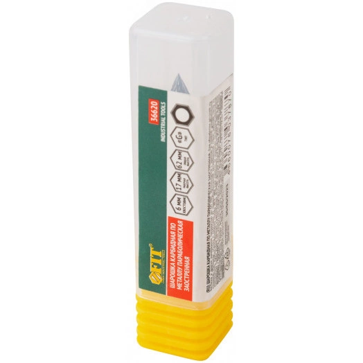 Шарошка карбидная, штифт 6 мм, тип ''G'', параболическая заостренная 8х17х62 мм