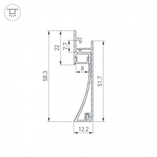 Профиль PLINTUS-H58-F-2000 WHITE (Arlight, Алюминий)