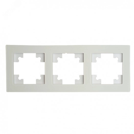 Рамка 3-местная, стекло, серия Катрин, белый матовый, GFR00-7003-01M