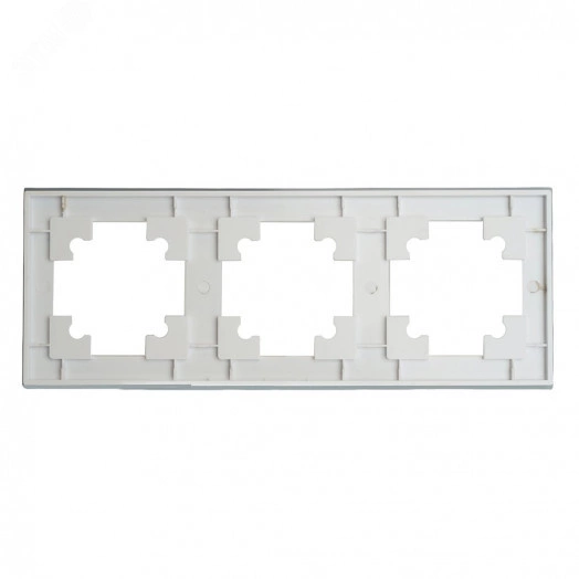 Рамка 3-местная, стекло, серия Катрин, белый матовый, GFR00-7003-01M