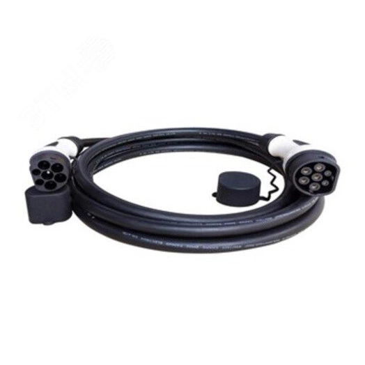 Кабель для зарядки электромобиля Type 2 на Type2, 32 а, 3 фазы, 5 метров