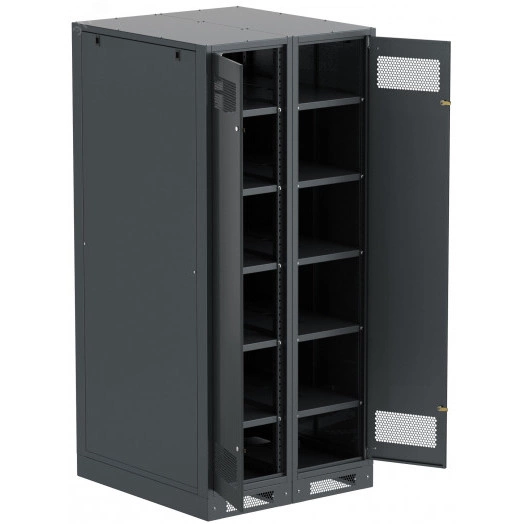 Шкаф LINEA B (пустой) 1700х900х950мм двустворчатая металлическая дверь черный