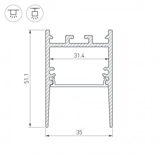 Профиль SL-COMFORT-3551-2000 BLACK (Arlight, Алюминий)