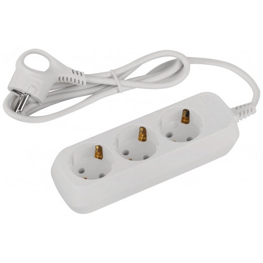 Удлинитель электрический 3 розетки с заземлением 1,5м ПВС 3x0.75мм2 UDL-10-315-E Greenline ЭРА