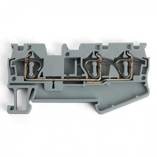 Зажим пружинный, 3-проводной проходной ЗНИ - 4,0, JXB ST 4, серый LD553-1-40