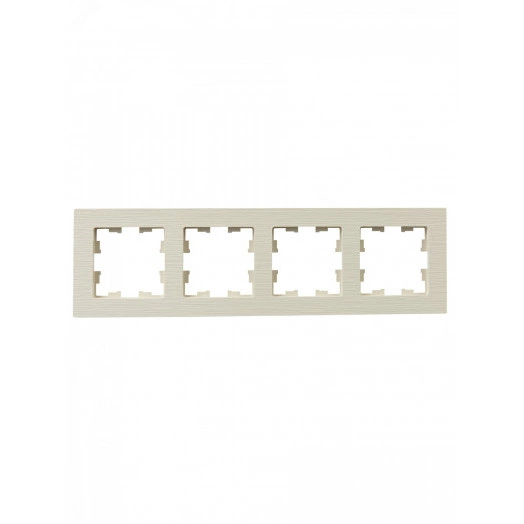 BRITE Рамка 4 поста РУ-4-Бр бежевый рифленый IEK