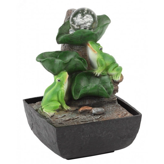 Фонтан настольный с подсветкой Лягушки с шаром GAFN01-504