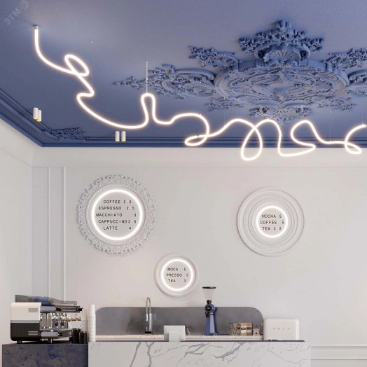 Лента герметичная MOONLIGHT-TOP-A336-D25мм 24V Warm2300 360deg (14.4 W/m, IP65, 2835, 5м, wire x1) (Вывод кабеля прямой)