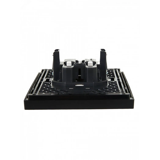 FORTE&PIANO Розетка 2-местная без заземления с защитными шторками безвинтовое крепление 10А FP125 черный IEK