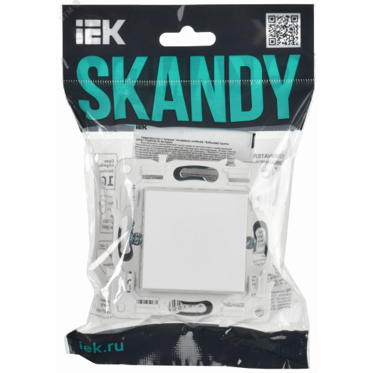 SKANDY Выключатель 1-клавишный проходной 10А SK-V02W арктический белый IEK