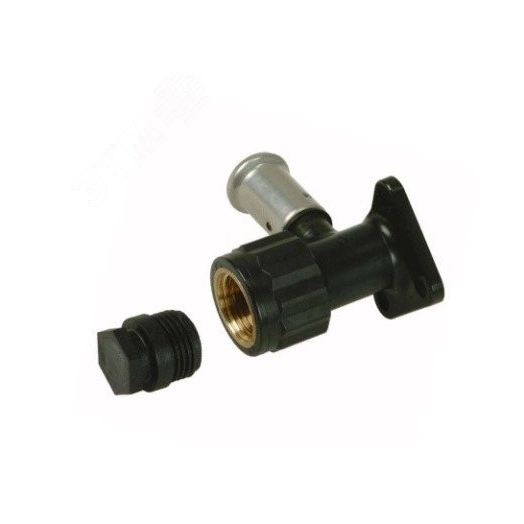 Водорозетка пресс 14х1/2'ВР, ПВДФ с черной заглушкой