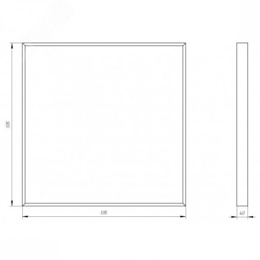 Светильник светодиодный с проводом, рассеиватель призма 38Вт 4000К 3990Лм 595х595x40 SPO-910-1-40K-038